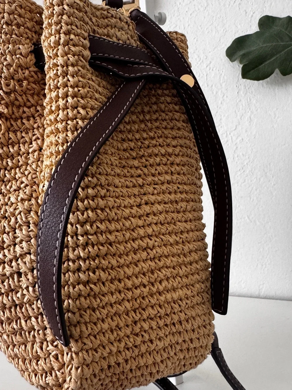 Tory Burch Romy Raffia Straw Bucket Bag - Picture 3 of 16